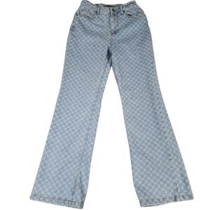 Daily Paper Monogram Denim Jeans Straight Leg High Waist Womens Small